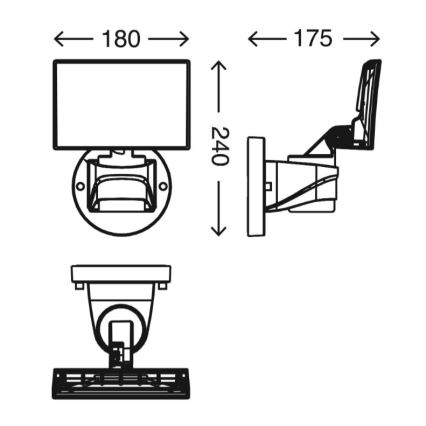 Telefunken 304504TF - LED Вуличний настінний прожектор LED/16W/230V IP44