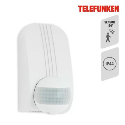 Telefunken 306506TF - Вуличний датчик руху 180° IP44 білий
