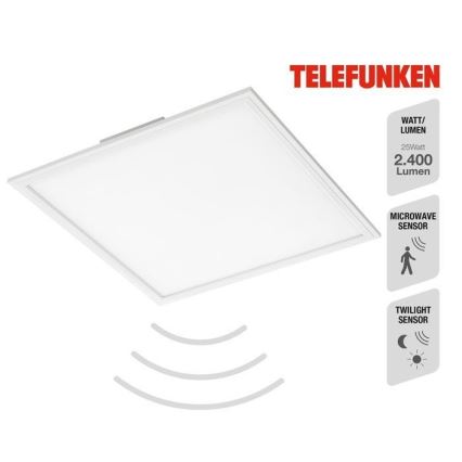 Telefunken 308806TF - Светодиодная припотолочная панель с датчиком LED/25W/230V 4000K