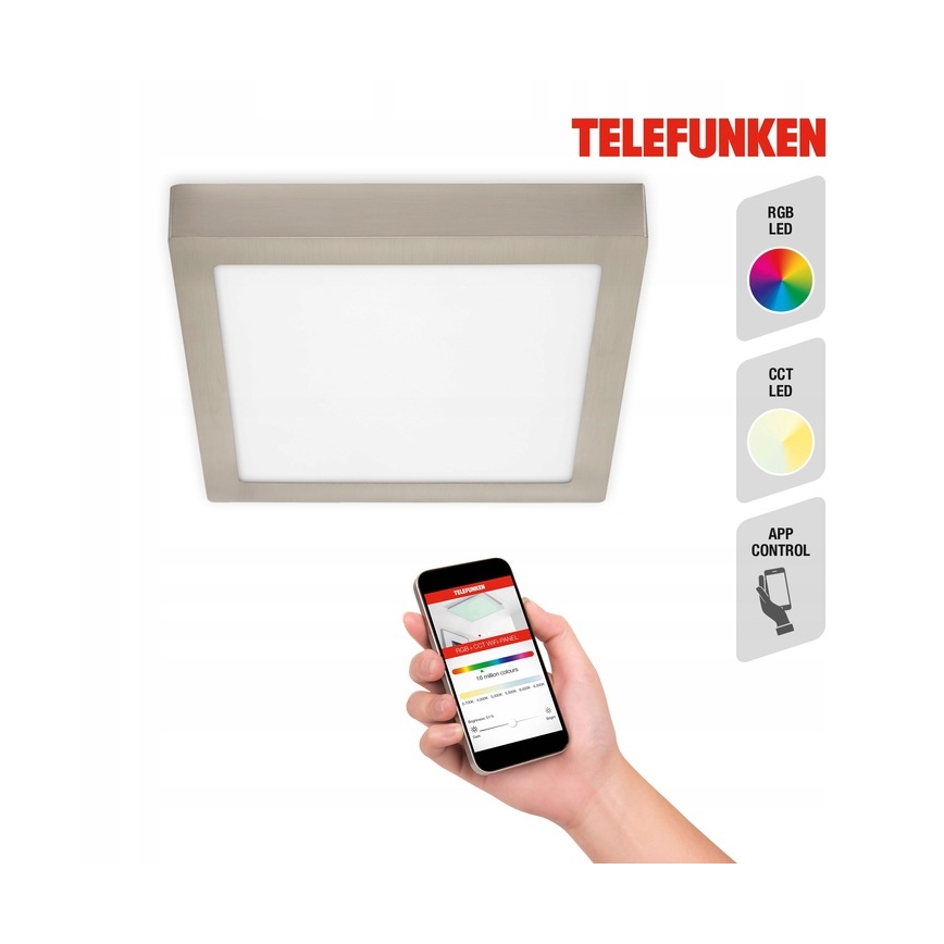 Telefunken 309602TF - Стельовий RGBW-світильник з регулюванням яскравості LED/18W/230V 2700-6500K Wi-Fi Tuya