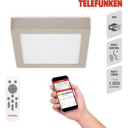 Telefunken 309602TF - Стельовий RGBW-світильник з регулюванням яскравості LED/18W/230V 2700-6500K Wi-Fi Tuya