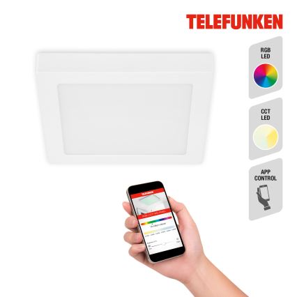 Telefunken 309606TF - Стельовий RGBW-світильник з регулюванням яскравості LED/18W/230V 2700-6500K Wi-Fi Tuya