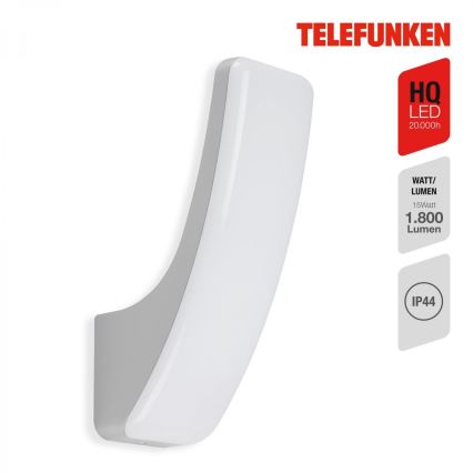 Telefunken 311604TF - Вуличний світлодіодний настінний світильник LED/15W/230V IP44 срібний