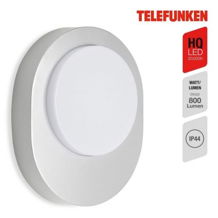Telefunken 312004TF - Вуличний світлодіодний настінний світильник LED/8W/230V IP44 срібний