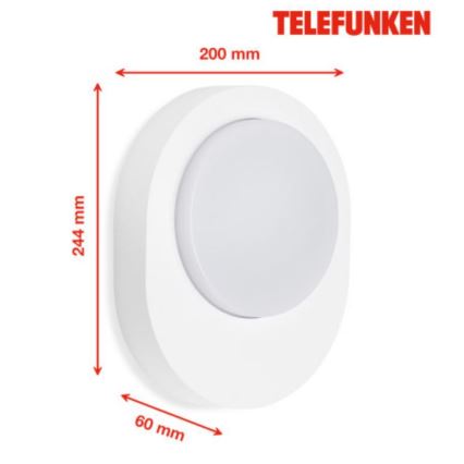 Telefunken 312006TF - Вуличний світлодіодний настінний світильник LED/8W/230V IP44 білий