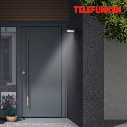 Telefunken 312505TF-LED Вуличний настінний світильник з датчиком LED/10W/230V IP44 чорний
