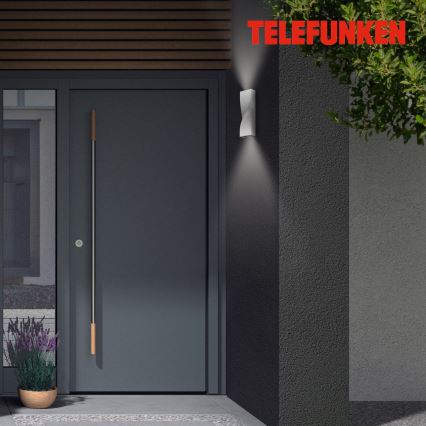 Telefunken 312704TF - Уличный светодиодный настенный светильник 2xLED/5,5W/230V IP44 серебристый