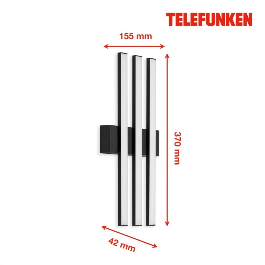 Telefunken 313105TF - Вуличний світлодіодний настінний світильник 3xLED/4W/230V IP44