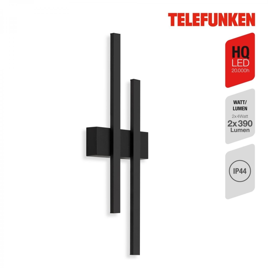 Telefunken 313205TF - Вуличний світлодіодний настінний світильник 2xLED/4W/230V 4000K IP44