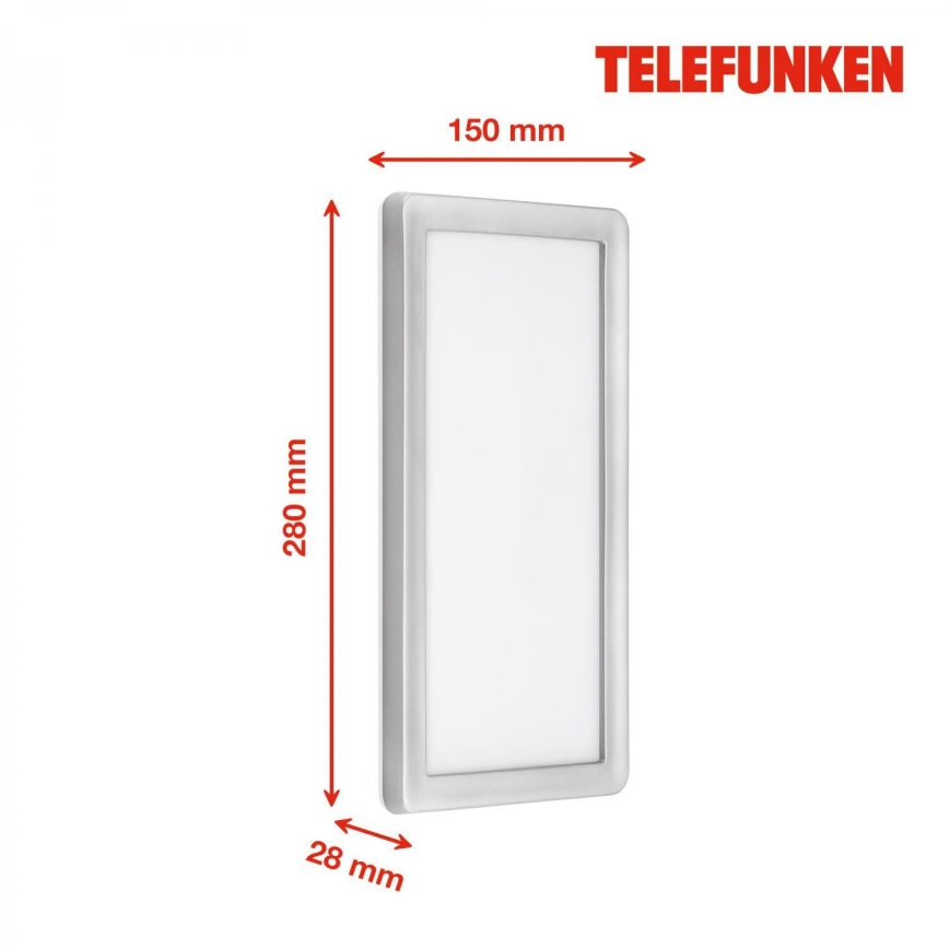 Telefunken 313604TF - Уличный светодиодный настенный светильник LED/16W/230V IP44 серебристый