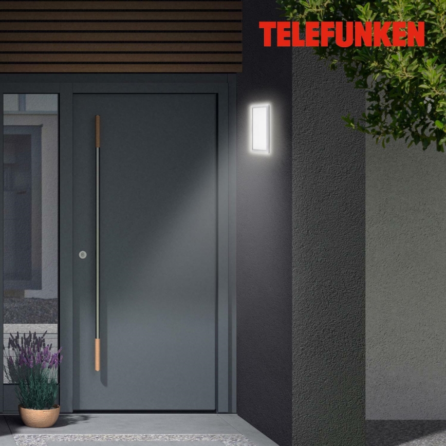 Telefunken 313604TF - Вуличний світлодіодний настінний світильник LED/16W/230V IP44 срібний