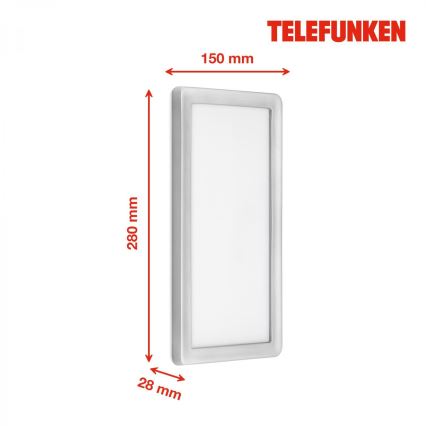 Telefunken 313604TF - Вуличний світлодіодний настінний світильник LED/16W/230V IP44 срібний