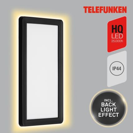 Telefunken 313605TF - Вуличний світлодіодний настінний світильник LED/16W/230V IP44 чорний
