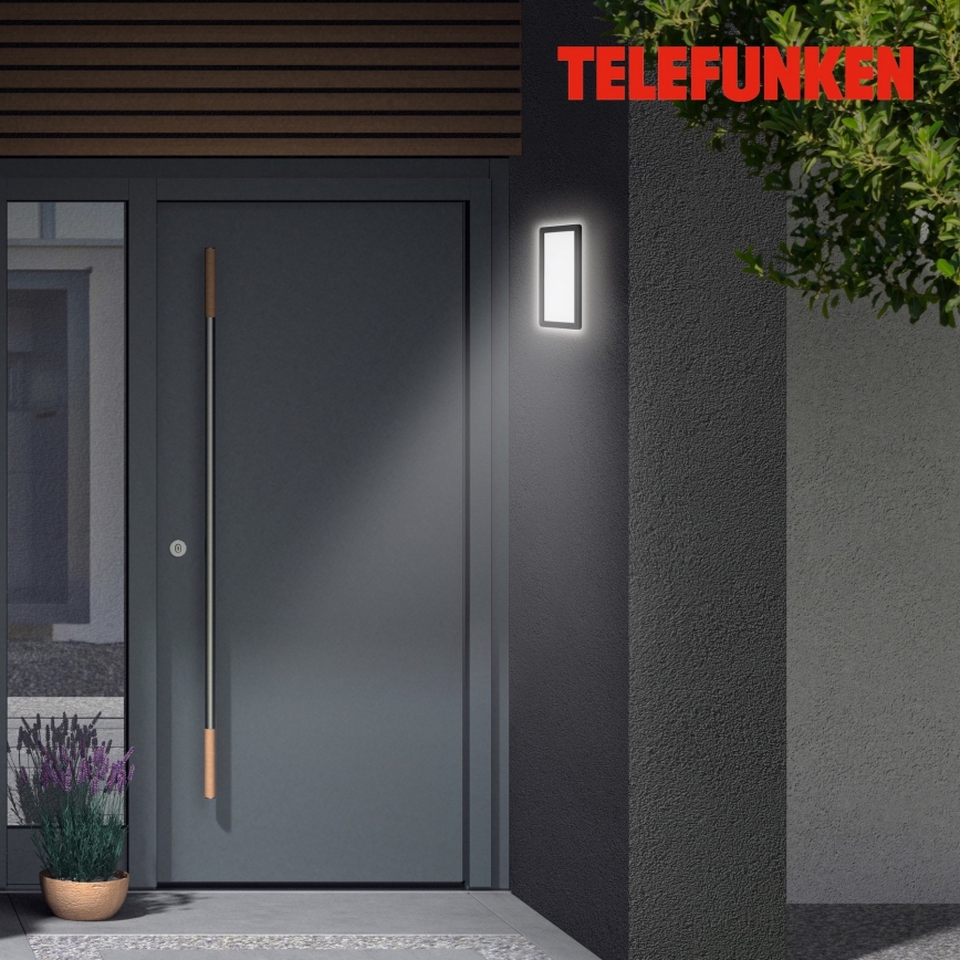 Telefunken 313605TF - Вуличний світлодіодний настінний світильник LED/16W/230V IP44 чорний