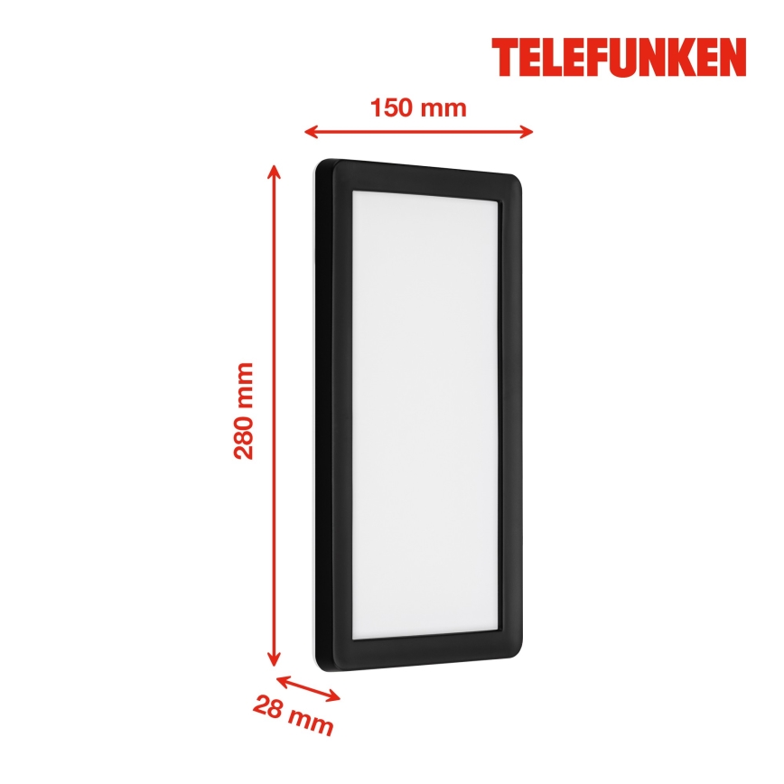 Telefunken 313605TF - Вуличний світлодіодний настінний світильник LED/16W/230V IP44 чорний