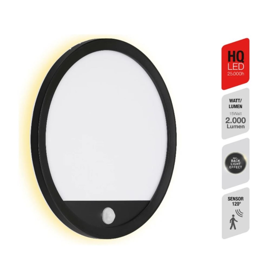 Telefunken 313705TF - Вуличний настінний LED світильник з датчиком LED/15W/230V IP44