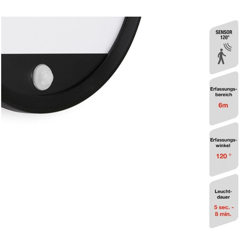 Telefunken 313705TF - Вуличний настінний LED світильник з датчиком LED/15W/230V IP44