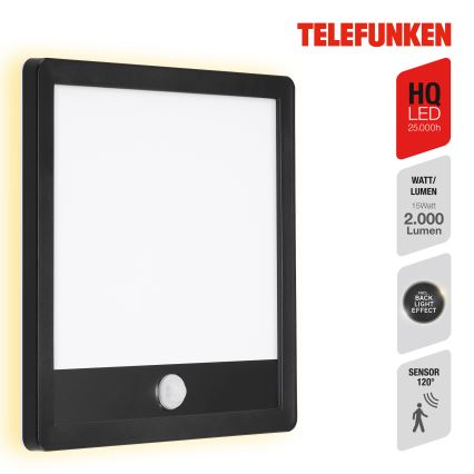 Telefunken 313805TF - LED Вуличний настінний світильник з датчиком LED/15W/230V IP44