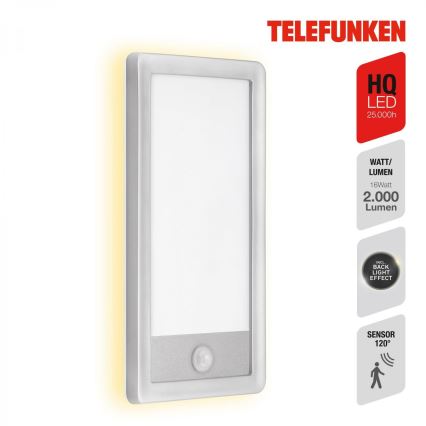 Telefunken 313904TF - LED Вуличний настінний світильник з датчиком LED/16W/230V IP44