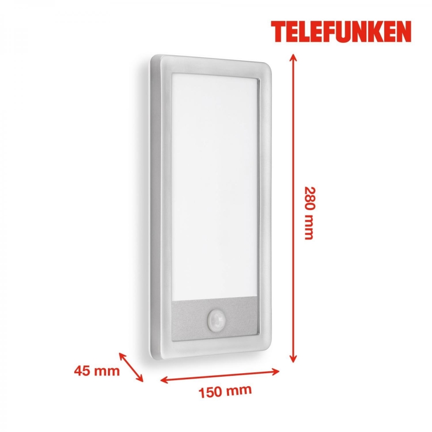 Telefunken 313904TF - LED Вуличний настінний світильник з датчиком LED/16W/230V IP44