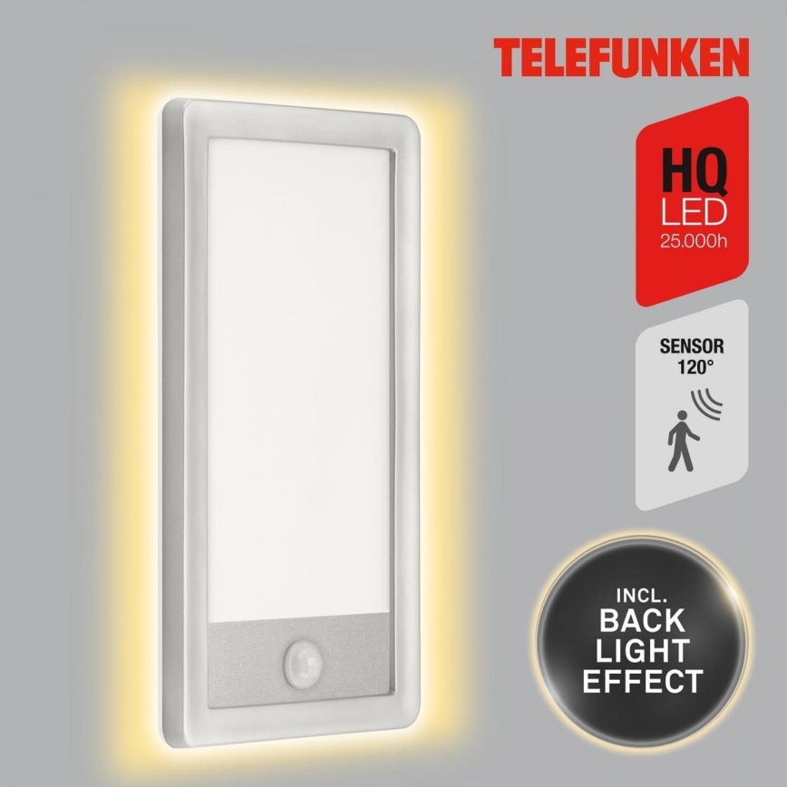 Telefunken 313904TF - Уличный светодиодный настенный светильник с датчиком LED/16W/230V IP44