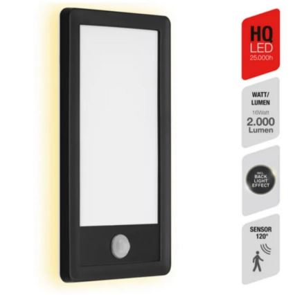 Telefunken 313905TF - Вуличний настінний LED світильник з датчиком LED/16W/230V IP44