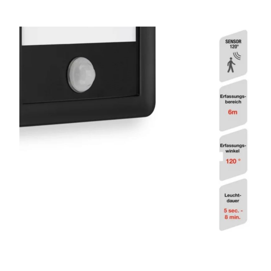 Telefunken 313905TF - Вуличний настінний LED світильник з датчиком LED/16W/230V IP44
