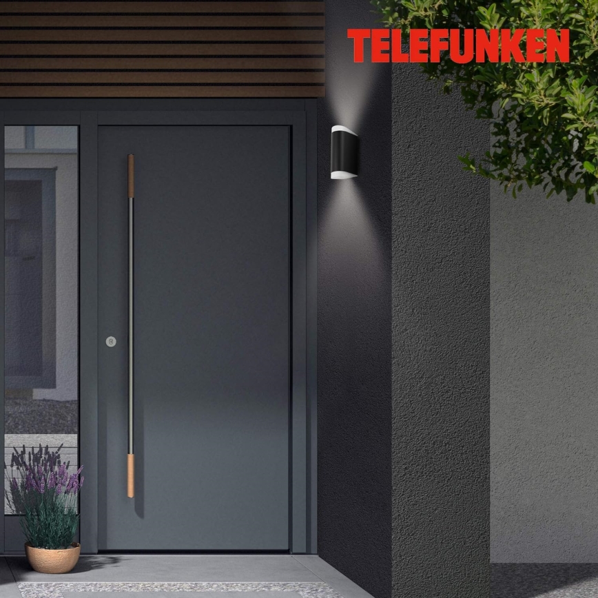 Telefunken 314905TF - Вуличний світлодіодний настінний світильник 2xGU10/5W/230V IP44 чорний