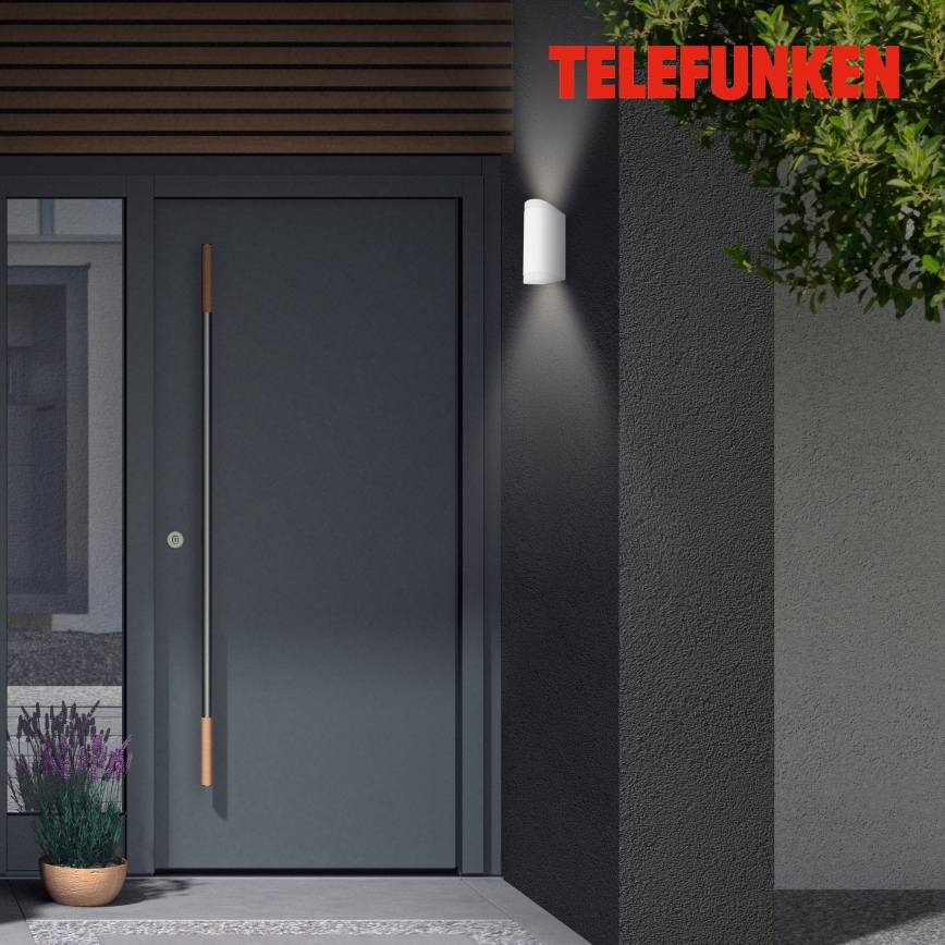 Telefunken 314906TF - Уличный светодиодный настенный светильник 2xGU10/5W/230V IP44 белый