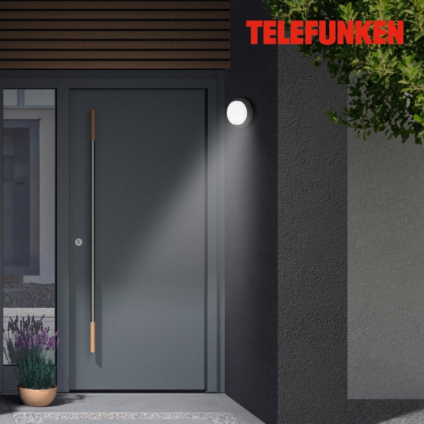 Telefunken 315305TF - LED Вуличний настінний світильник з датчиком LED/12W/230V IP44 чорний