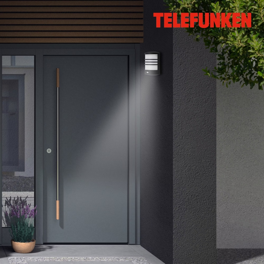 Telefunken 315505TF - LED Вуличний настінний світильник з датчиком LED/12W/230V IP44 чорний