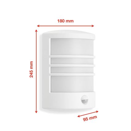 Telefunken 315506TF - зовнішній настінний світильник LED із датчиком, 12 Вт/230 В, IP44, білий