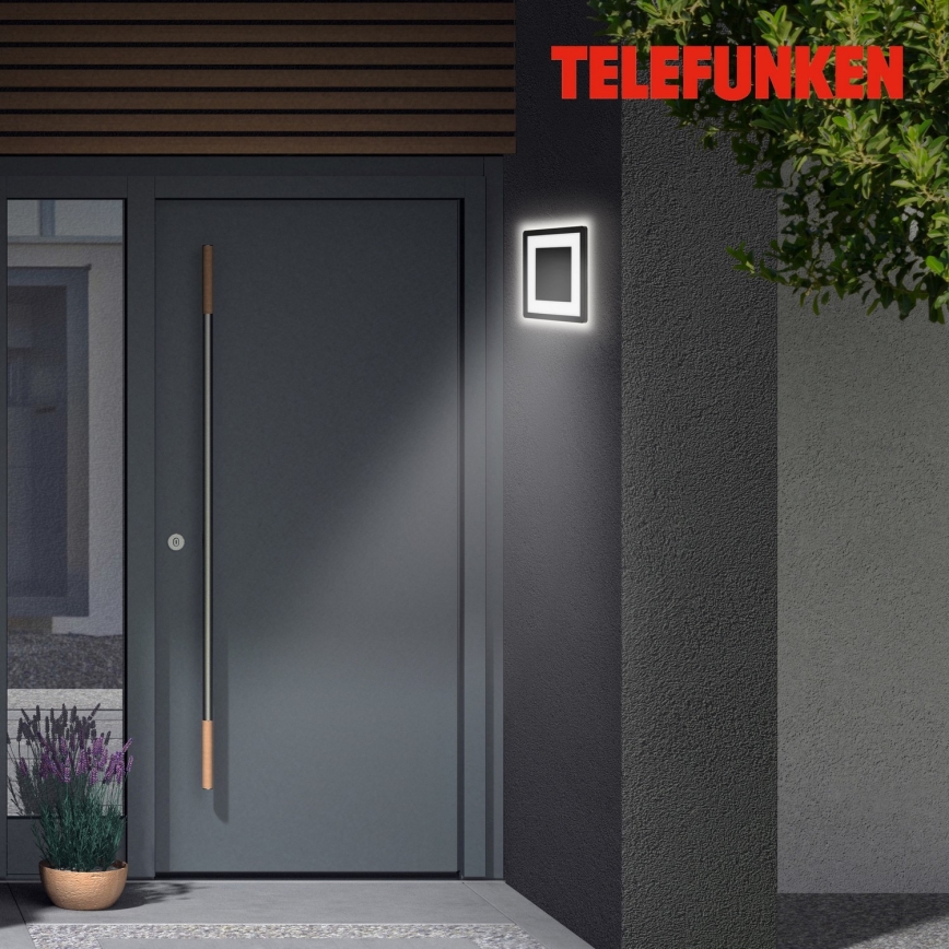 Telefunken 315905TF - зовнішній LED-настінний світильник, 15 Вт/230 В, IP44, 4000 К, чорний
