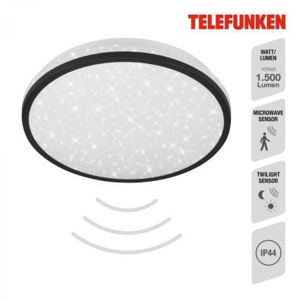 Telefunken 318305TF - Світлодіодний стельовий світильник для ванної кімнати з датчиком LED/16W/230V IP44 діаметр 28 см