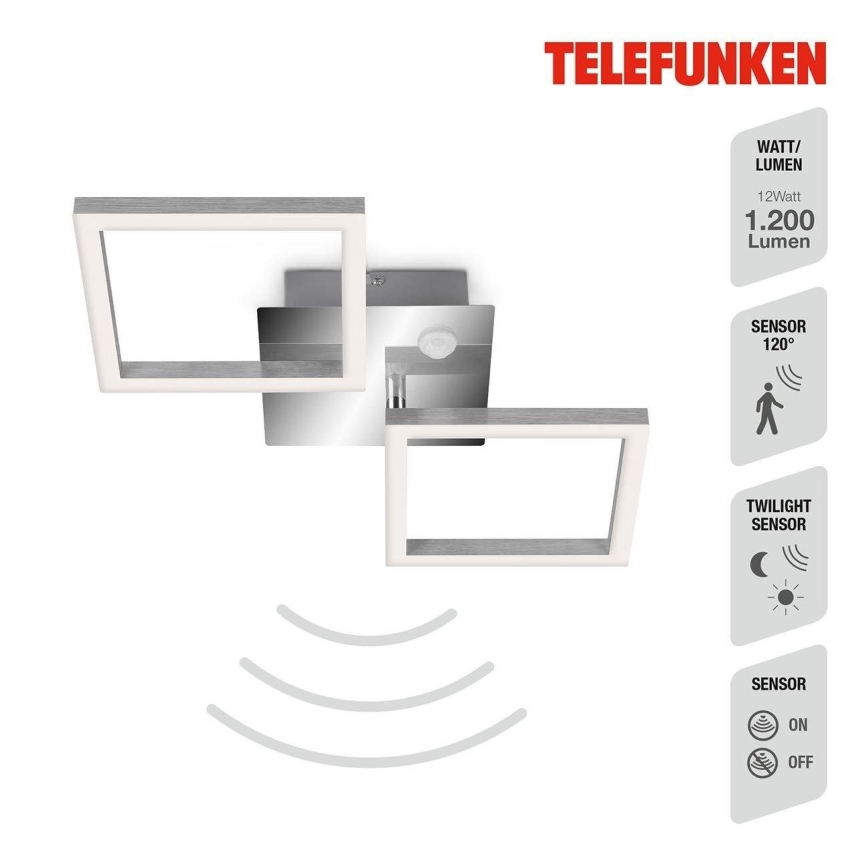 Telefunken 318508TF - Світлодіодний стельовий світильник з датчиком FRAME LED/12W/230V 3000K матовий хром