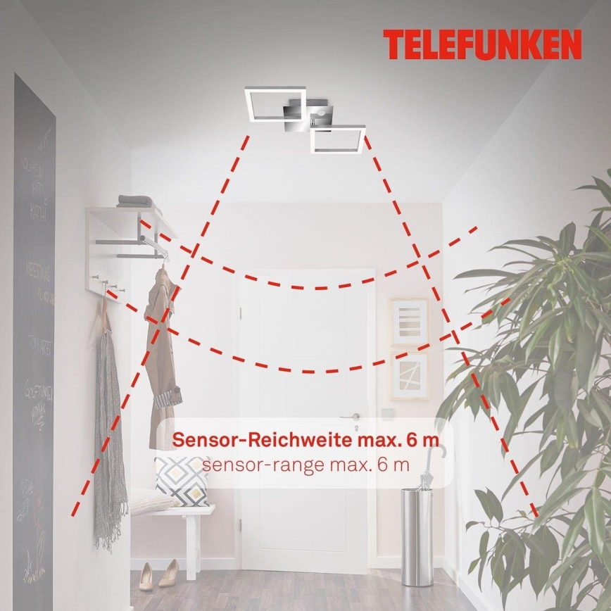 Telefunken 318508TF - Світлодіодний стельовий світильник з датчиком FRAME LED/12W/230V 3000K матовий хром