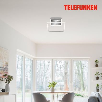 Telefunken 318608TF - Світлодіодний стельовий світильник з датчиком FRAME LED/17W/230V 3000K матовий хром