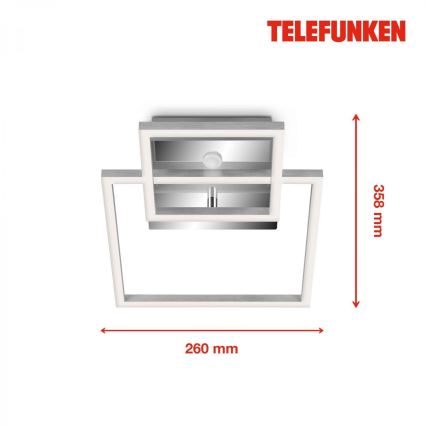Telefunken 318608TF - Світлодіодний стельовий світильник з датчиком FRAME LED/17W/230V 3000K матовий хром