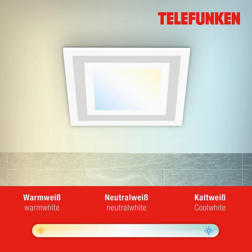 Telefunken 318706TF - RGBW светодиодная диммируемая панель LED/18W/230V 3000-6500K + пульт дистанционного управления