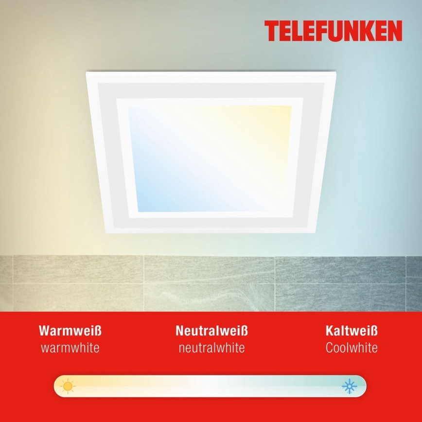 Telefunken 318806TF - Стельовий RGBW-світильник з регулюванням яскравості LED/24W/230V 3000-6500K + пульт дистанційного керування