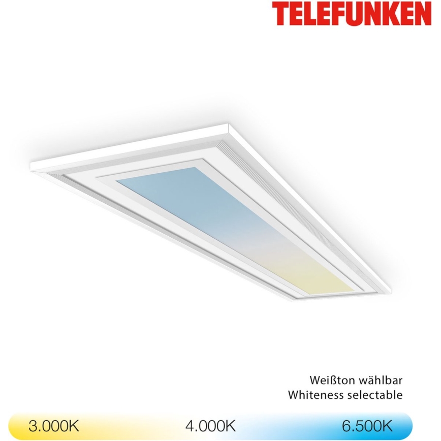Telefunken 318906TF - LED RGBW диммируемый потолочный светильник LED/24W/230V 3000–6500K 25x100 см + пульт дистанционного управления