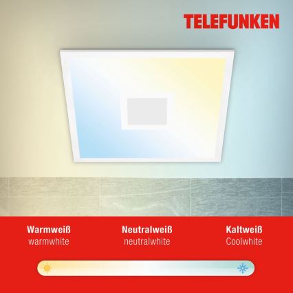 Telefunken 319106TF - Стельовий RGBW-світильник з регулюванням яскравості LED/24W/230V 2700-6500K білий + пульт дистанційного керування
