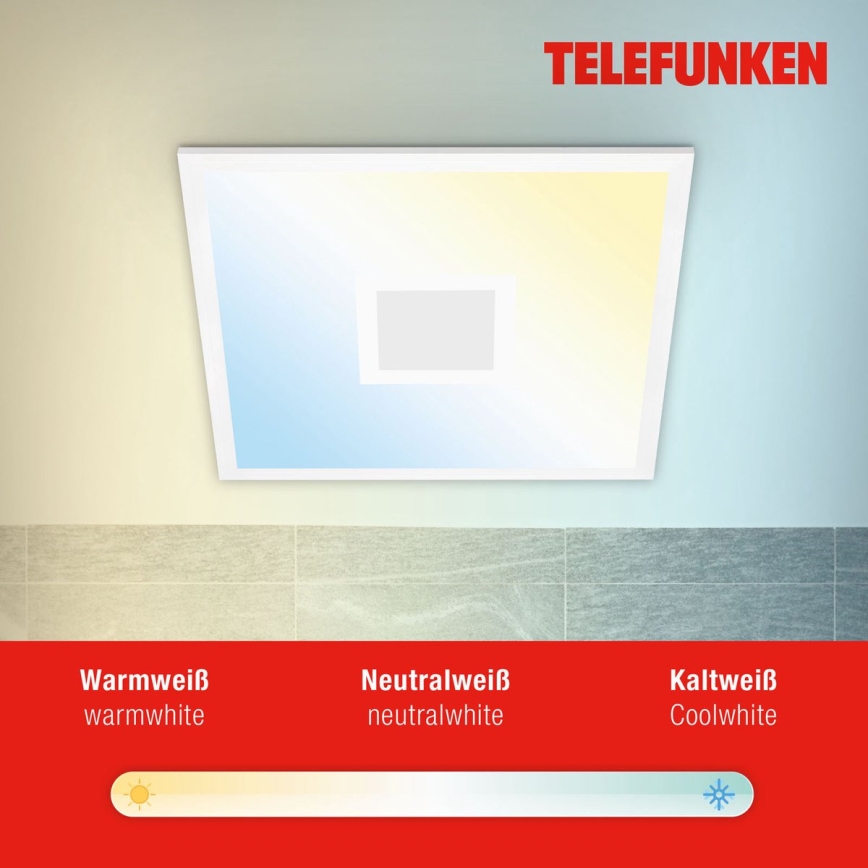 Telefunken 319106TF - Стельовий RGBW-світильник з регулюванням яскравості LED/24W/230V 2700-6500K білий + пульт дистанційного керування