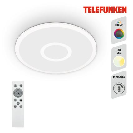 Telefunken 319306TF - LED RGBW Світильник з регулюванням яскравості LED/22W/230V 2700-6500K + пульт дистанційного керування