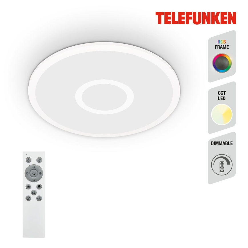 Telefunken 319306TF - LED RGBW Світильник з регулюванням яскравості LED/22W/230V 2700-6500K + пульт дистанційного керування