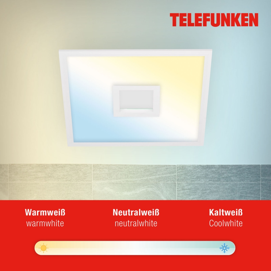 Telefunken 319406TF - Стельовий RGBW-світильник з регулюванням яскравості LED/24W/230V 2700-6500K білий + пульт дистанційного керування