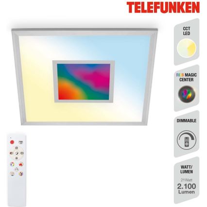 Telefunken 319704TF - LED RGB Cтельовий світильник з регулюванням яскравості LED/24W/230V 3000-6500K + пульт дистанційного керування