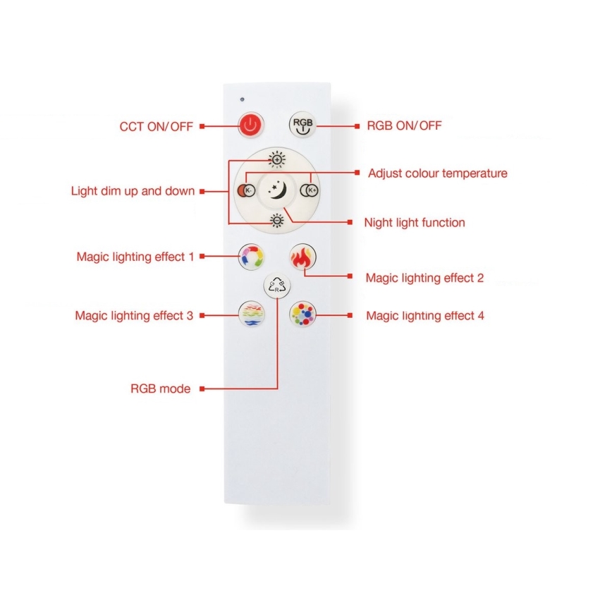 Telefunken 319704TF - LED RGB Cтельовий світильник з регулюванням яскравості LED/24W/230V 3000-6500K + пульт дистанційного керування