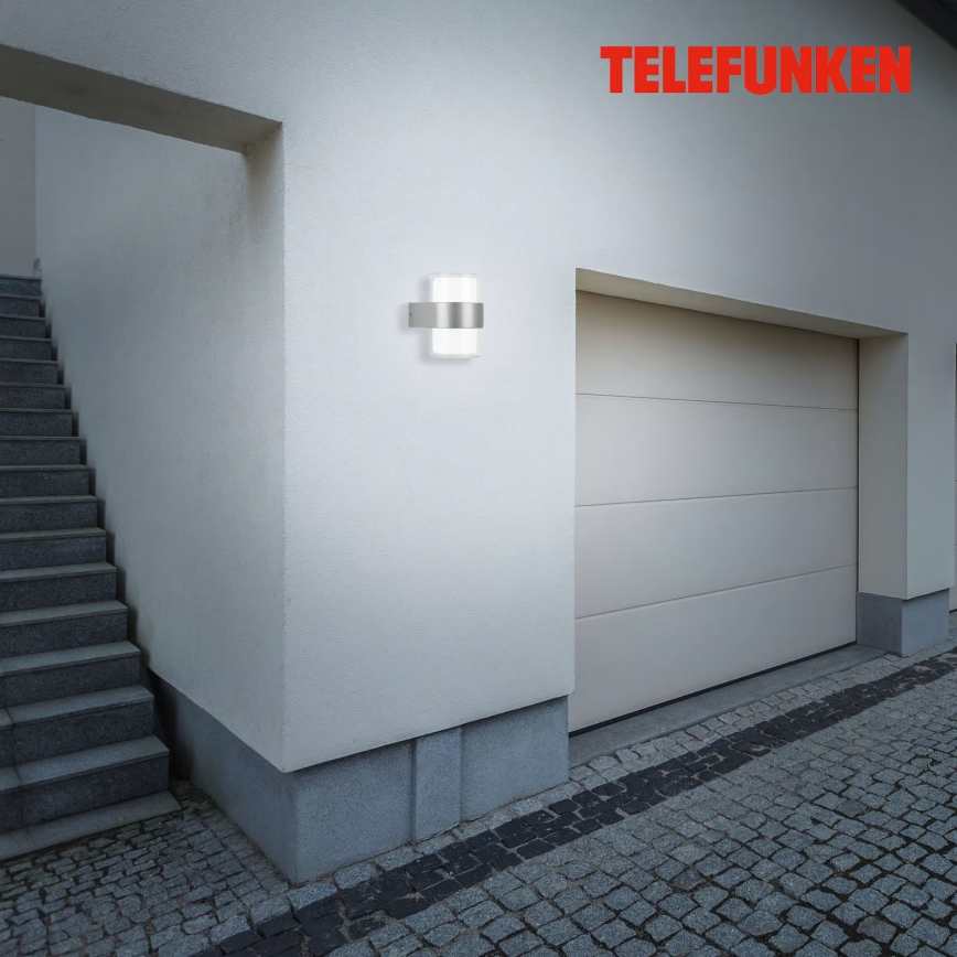 Telefunken 320404TF - светодиодный наружный настенный светильник 2×LED/8 Вт/230 В IP44 матовый хром