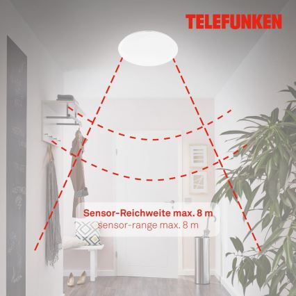 Telefunken 601306TF - Світлодіодний стельовий світильник для ванної кімнати з датчиком LED/20W/230V IP44 діаметр 40 см